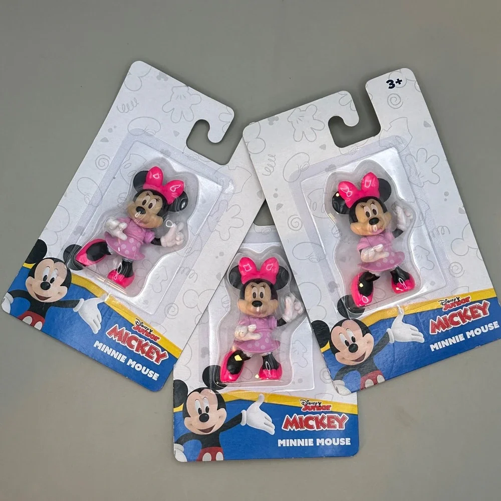 Disney Minnie Mouse Figure Lot of 3pc Pink Polka Dot Disney Junior Toy